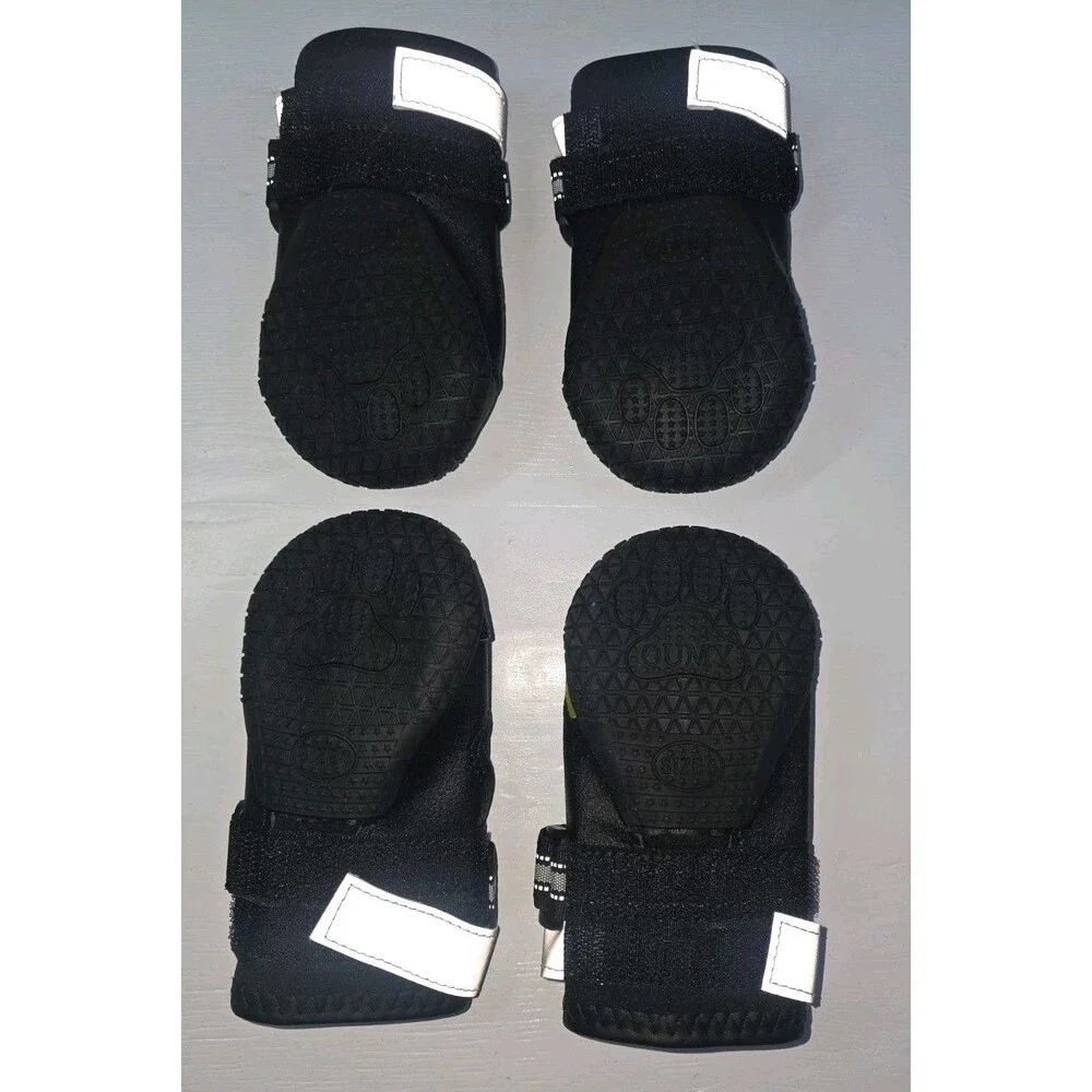 QUMY Dog Shoes for Dogs, Medium Dog Boots & Paw Protectors Size 6 - Black